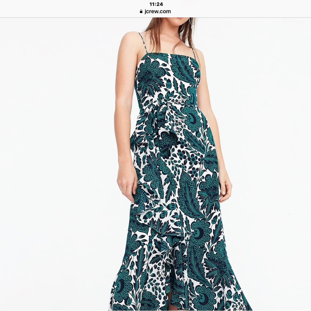 J crew green silk dress size 6 NWT